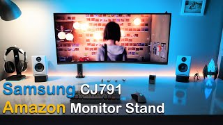 Samsung CJ791 amp AmazonBasics Monitor Stand Setup Not a review [upl. by Bock702]