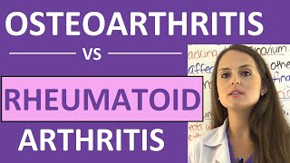 Osteoarthritis vs Rheumatoid Arthritis Nursing  Symptoms Pathophysiology Treatment Mnemonic NCLEX [upl. by Roosnam259]