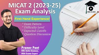 MICAT 2 202325 Exam Analysis  Difficulty Level  Expected Cutoffs  Question Discussion [upl. by Samson]