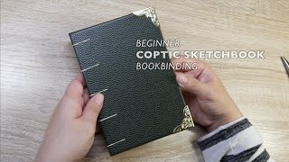 DIY COPTIC SKETCHBOOK BOOKBINDING  ASMR and Silence Beginner Project [upl. by Alba1]