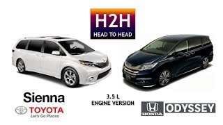 H2H 25 Toyota Sienna vs Honda Odyssey 35 L Engine Version [upl. by Pedrotti900]