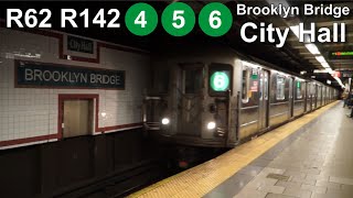 NYC MTA R62 R142 Brooklyn Bridge City Hall Subway Action [upl. by Ramed693]