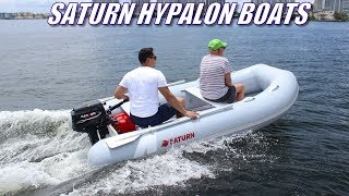 Saturn Hypalon Inflatable Boat HP320 with 12HP Outboard Motor [upl. by Nalyr355]