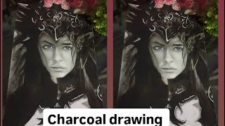 dark charcoal drawing with a special touchup  pencil drawing  realistic drawing [upl. by Asilam]