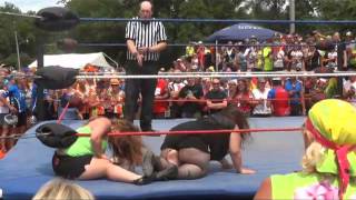 RAGBRAI 2013 Dallas Center Female Midget Wrestling [upl. by Sweatt]