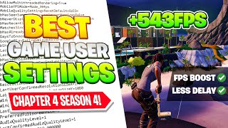 BEST Game User Settings in Fortnite Season 4 ✅ BOOST FPS amp Fix Stutter [upl. by Eicam]