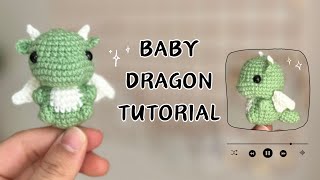 Amigurumi Dragon Crochet  How to crochet Little Dragon  Keychain [upl. by Nosiddam]