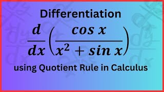 Mastering Derivatives Differentiating 𝒄𝒐𝒔 𝒙𝒙𝟐𝒔𝒊𝒏 𝒙 Using the Quotient Rule [upl. by Imeon]