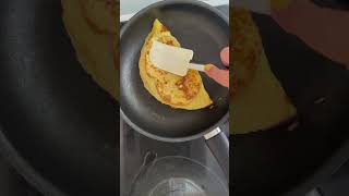 Omelette with bread in a frying pan quick breakfast breakfast food cooking [upl. by Dadinirt]