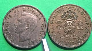 Great Britain Two Shillings Coin 1947 UK United Kingdom Coins [upl. by Yolanthe]