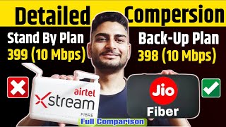 Jio Fiber Backup Plan Vs Airtel StandBy Plan 399  Full Detailed Compersion [upl. by Bertha]