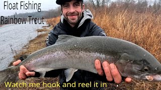 Ontario Float Fishing for Rainbow Trout Dec 23 Part 1 [upl. by Akemrej]