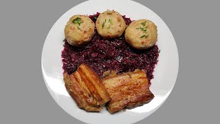 Bůček s červeným zelím a šunkovými knedlíky recept [upl. by Nagrom689]