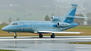 Take Off in the Rain  Dassault Falcon 900EX [upl. by Mohorva836]