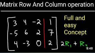 How To Perform Elementary Row and column Operations Using Matrices zimal learning [upl. by Rema]