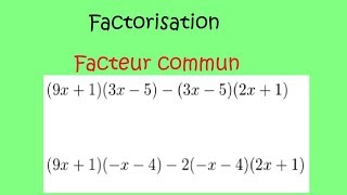 Comment factoriser  Avec facteur commun apparent  5 exemples de Factorisation [upl. by Langille]