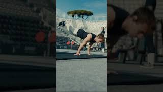 Andrea Larosa calisthenics God invent new move planche back clap pushups [upl. by Whitby]