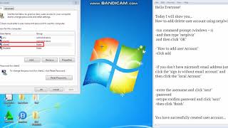 How to Add and Delete user Account using netplwiz [upl. by Anita27]