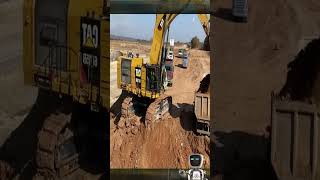 Caterpillar 6015B Excavator Loading Trucks With Two Passes  Sotiriadis Mining Works [upl. by Einnek]