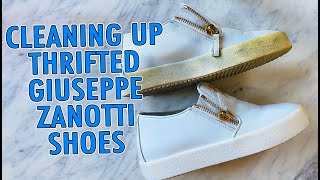 CLEANING UP THRIFTED GIUSEPPE ZANOTTI SHOES [upl. by Anerbes17]