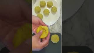 DELICIOUS Plantain Cheese Arepas shorts Full Recipe link in Description [upl. by Clabo815]