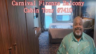 Carnival Firenze Balcony Cabin Tour 7410 [upl. by Maurilia]