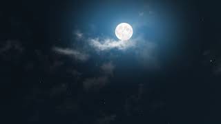 Video Background Stock Footage Free  in the night sky mystical moon full moon in the clouds [upl. by Mars]