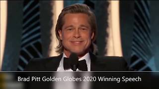 Brad Pitt Golden Globes 2020 Winning Speech [upl. by Anomahs]