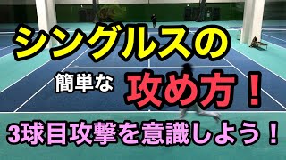 【テニス】シングルスの簡単な攻め方 〜3球目攻撃を意識して試合に勝つ〜 【戦術】 59 GAME [upl. by Clyde856]