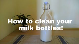 How to clean milk bottles  Cleaning Glass Bottles  Life with Foods [upl. by Ben593]