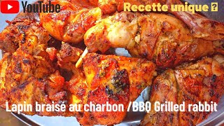 LAPIN🐰 BRAISÉ au charbona L IVOIRIENNE 🇨🇮👌🏾🇬🇧BBQ CHARCOAL GRILLED RABBIT 🐰 LadyAnnetasteofcotedivoire [upl. by Aneekas]