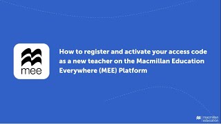 How to register and activate your access code as a new teacher on the MEE Platform [upl. by Weide765]