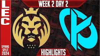 MDK vs KC Highlights  LEC Spring 2024 W2D2  MAD Lions KOI vs Karmine Corp [upl. by Eniluqaj]