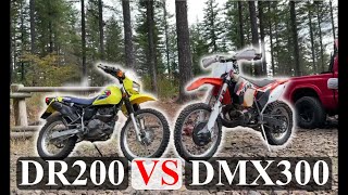 Suzuki DR200 vs KTM DMX300  The Suzuki SHREDS the Trails W KTM [upl. by Viking]