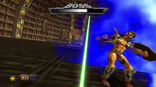 Turok 1 Remaster Campaigner Boss Battle with Jedi Knight Mod Heavily Modded [upl. by Naitsabes785]