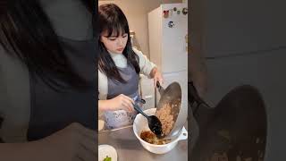 日本老婆麻琴突然说要给我做油炸丸子，没想到最后还是吃的这么健康！跨国夫妻生活vlog [upl. by Ardnoek769]