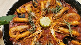 Cómo hacer paella DE Marisco ROJA A LA NAVARRA  COCINANDO con mi PERRO [upl. by Kristie596]