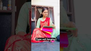 Simple paper wall hanging craft  what is wall hanging ideas  papercraft shorts parichoudhary [upl. by Atnuahc]