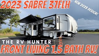 2023 Sabre 37FLH  Front Living 15 Bath 5th Wheel  NEW INTERIOR [upl. by Ahsemat630]