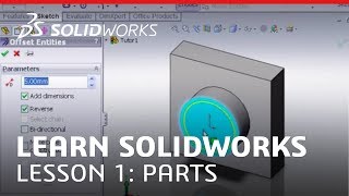 Tutorial  Learn SOLIDWORKS Lesson 1 Parts  SOLIDWORKS [upl. by Pembrook]