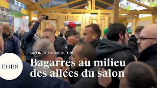 Salon de lAgriculture  de violents heurts entre les agriculteurs en colère et le service dordre [upl. by Ho909]