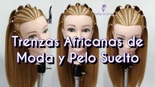 Trenzas Africanas Cornrows de Moda y Pelo Suelto by Belleza sin Limites [upl. by Nylodnew]