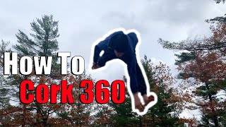 HOW TO CORK 360  Cork 360 Tutorial On Trampoline Easy [upl. by Mills]