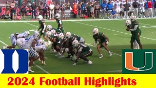 Duke vs 5 Miami Football Game Highlights 11 2 2024 [upl. by Taima]