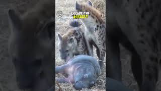 Baby hippo attacked by 3 hyenas wildlife wildlifefight wildanimals animals [upl. by Wichman660]