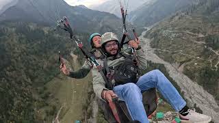 First Paragliding Experience in Manali  Soaring High Above the Mountains [upl. by Ahsaetan719]