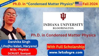 Indiana USA  PhD in Physics with Full Scholarship [upl. by Jerrilyn]