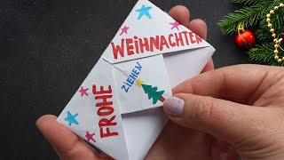 DIY Überraschungskarte basteln für Weihnachten  XXL Schritt für Schritt Anleitung Weihnachtskarte [upl. by Alleber]