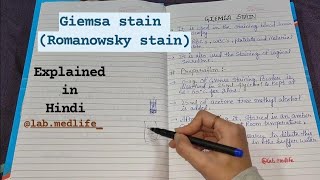 Giemsa stain  Romanowsky stain  explained in Hindi  by labmedlife [upl. by Mafala]