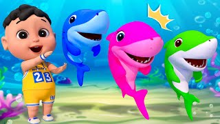 Baby Shark Doo Doo Doo 🦈Learn Colors Song  Kids Songs And Nursery Rhymes  RaydenCoco [upl. by Shivers]